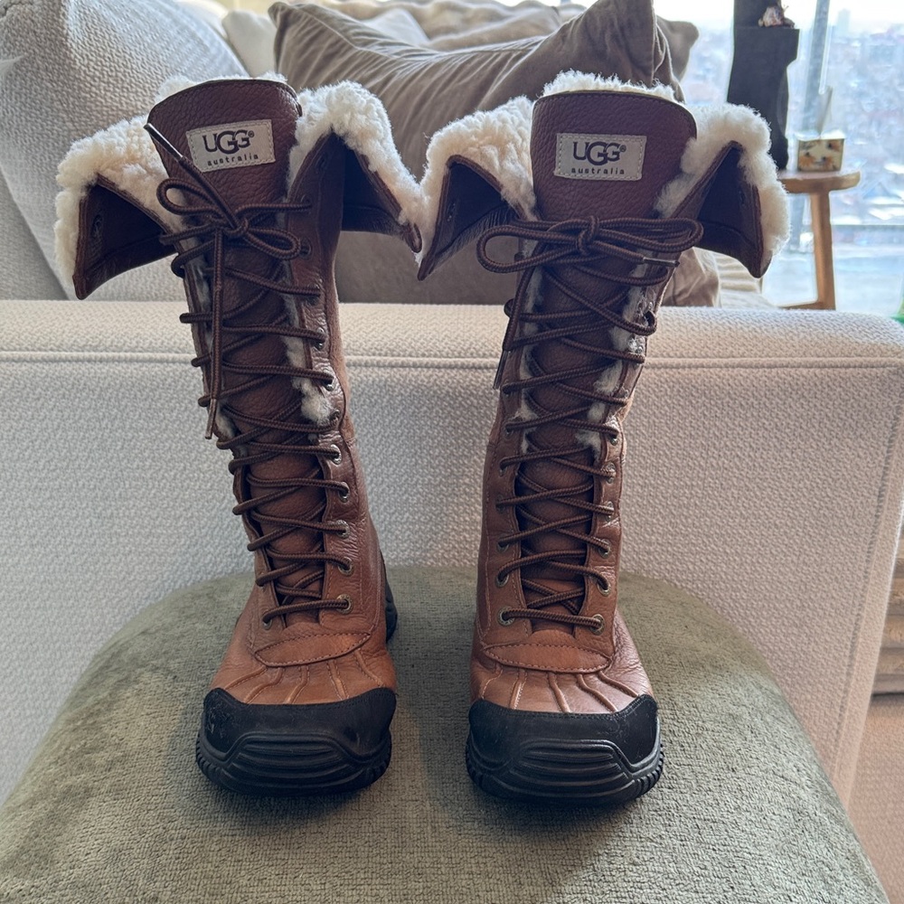 UGG Women's Tan and Black Winter Boots-Tall version size 7